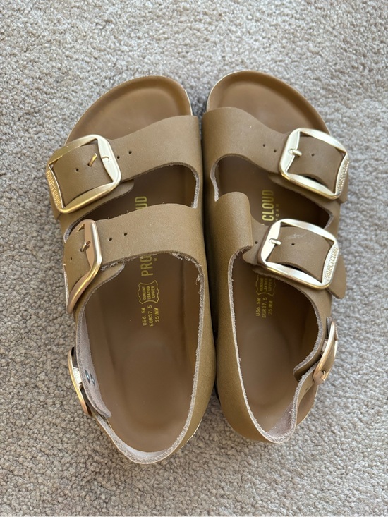 Project Cloud Shoes - Women’s Tan Double-Buckle Comfort Sandals